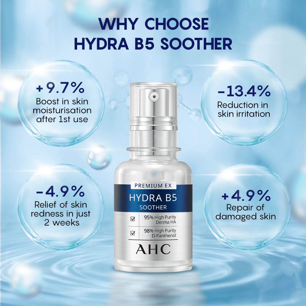 AHC Premium EX Hydra B5 Soother Hydrating Serum - Korean skincare | Grocsy