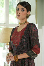 Juniper Black Georgette Festive Printed Anarkali Flared Anarkali Kurta For Women | Grocsy