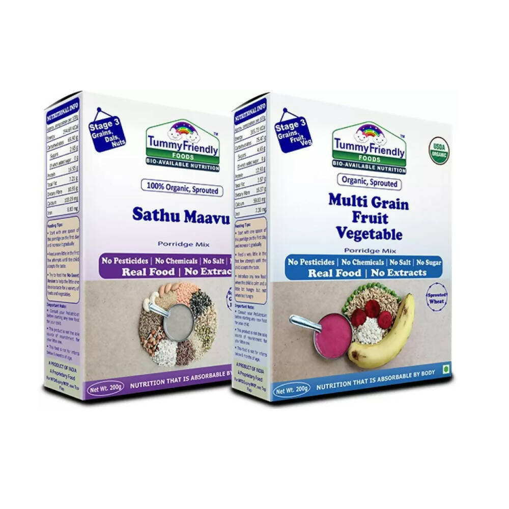 TummyFriendly Foods Organic Sathu Maavu, Sprouted Multi Grain Porridge Mixes | Grocsy