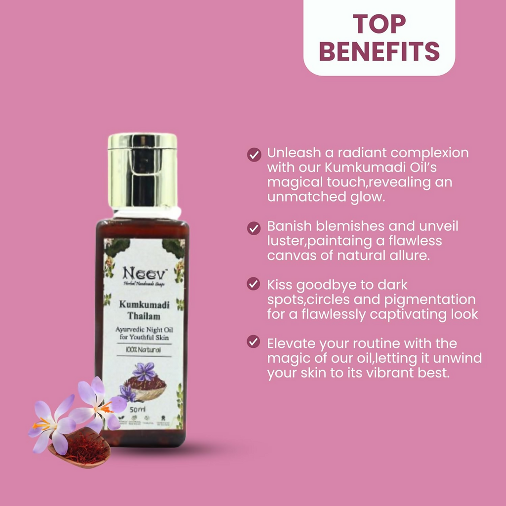 Neev Herbal Handmade Soaps Kumkumadi Oil | Grocsy