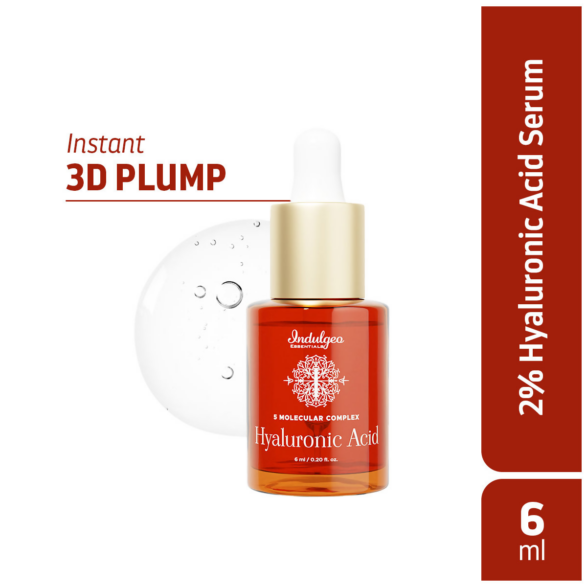 Indulgeo Essentials 5 Molecular Complex Hyaluronic Acid Lightweight Face Serum | Grocsy