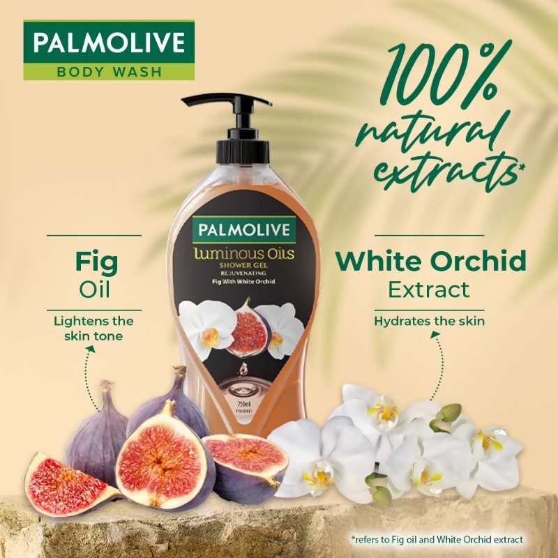 Palmolive White Orchid & Fig Oil Luminous Oils Rejuvenating, Nourishing Body Wash | Grocsy