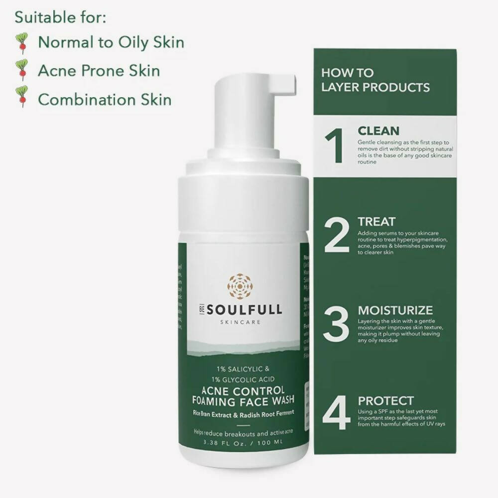 Be Soulfull Acne Control Foaming Face Wash | Grocsy
