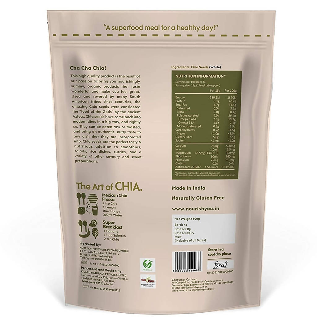 Nourish You Organic White Chia Seeds | Grocsy