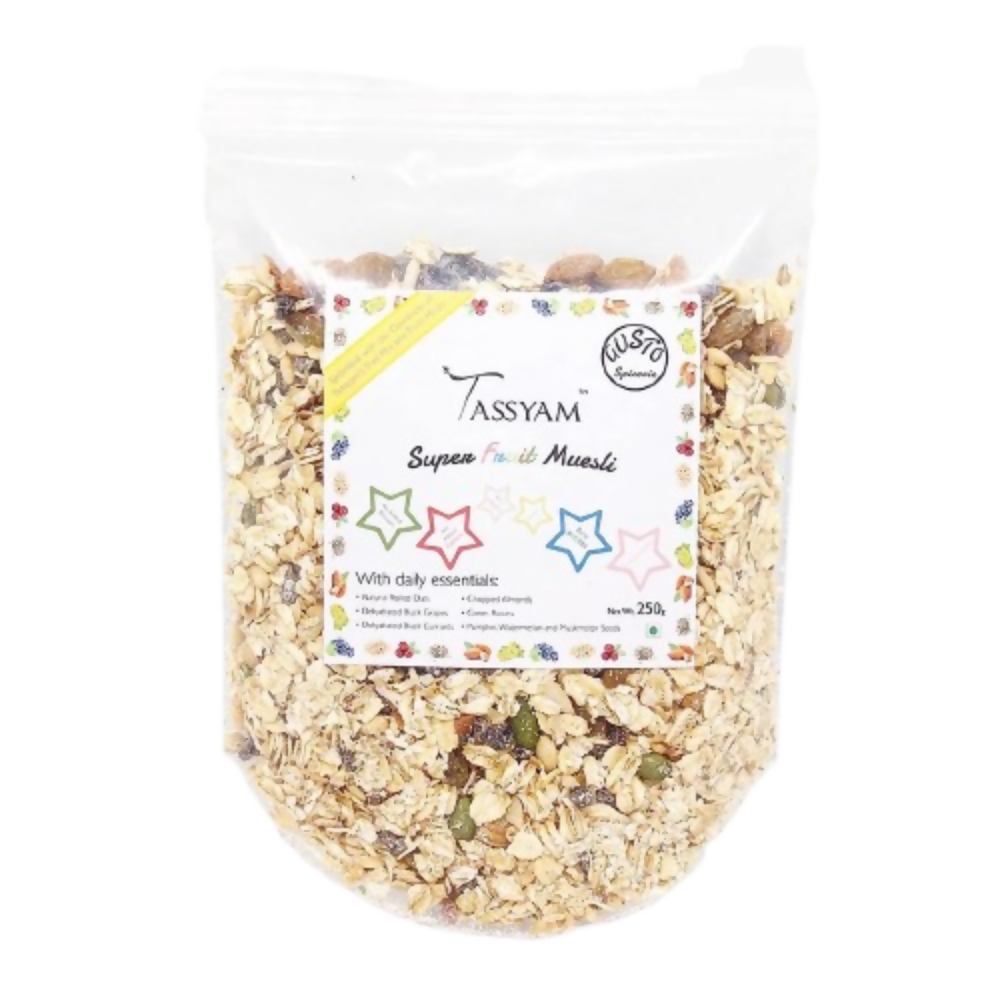 Tassyam Organics Super Fruit Muesli | Grocsy