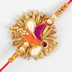 Zardosi Lustrous Rakhi And Soan Papdi Combo | Grocsy