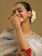 Ruby Raang Gold Kundan & Pearl Haath Phool | Grocsy