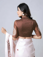 Vastranavya Ivory Mandala Print Free Hand Ready to Wear Saree | Grocsy