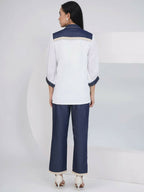 Joban Fashion White Rayon Crepe Hand-Embellished Shirt with Embellished Pants | Grocsy