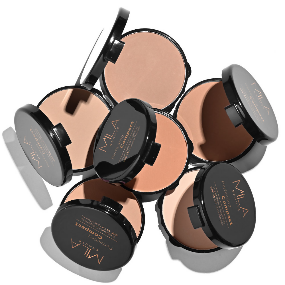 Mila Beaute Superstay Natural Matte Finish Perfecting Compact Powder with SPF 15 - True Beige | Grocsy