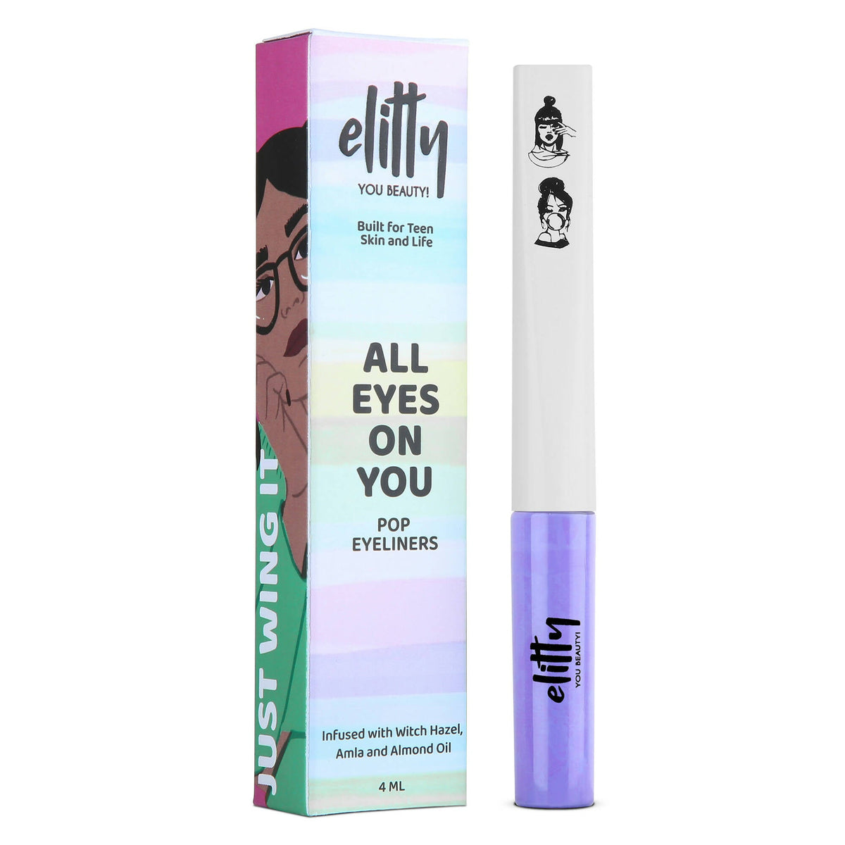 Elitty Lilac Purple Pop Color Matte Finish Liquid Eyeliner - Lilac Dreams-Purple | Grocsy