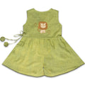 Mhyssa Green V Neck Short Jumpsuit With Front Overlap Tie-Up For Kids | Grocsy