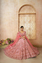 Kesar Fab Pink Silk Embroidered Lehenga | Grocsy