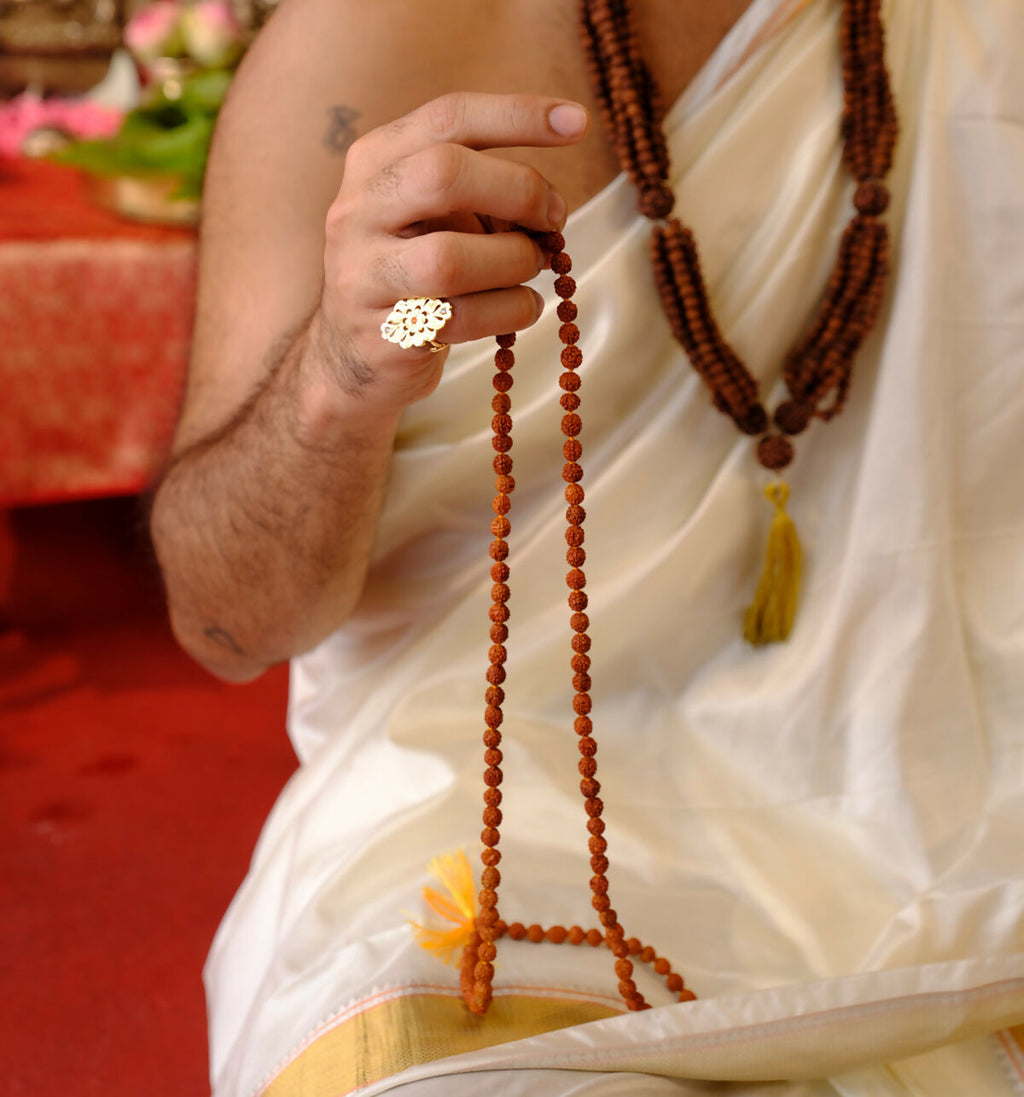 Pujashree Rudraksh Mala Small 8mm – Sacred Prayer Beads for Meditation, Chanting & Spiritual Wear | Grocsy