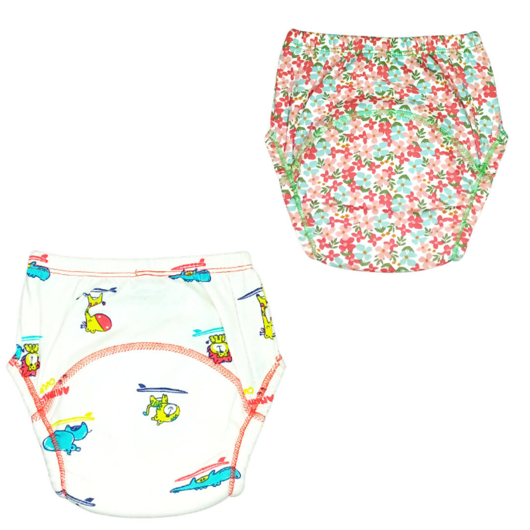 Kindermum Cotton Padded Pull Up Training Pants/ Padded Underwear˜For Kids-Autumn Animals Set of 2 pcs | Grocsy