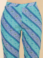 Janasya Women's Blue Cotton Bandhani Printed Casual Angrakha Co-ords | Grocsy