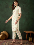 Sangria Printed Kurta With Trousers | Grocsy