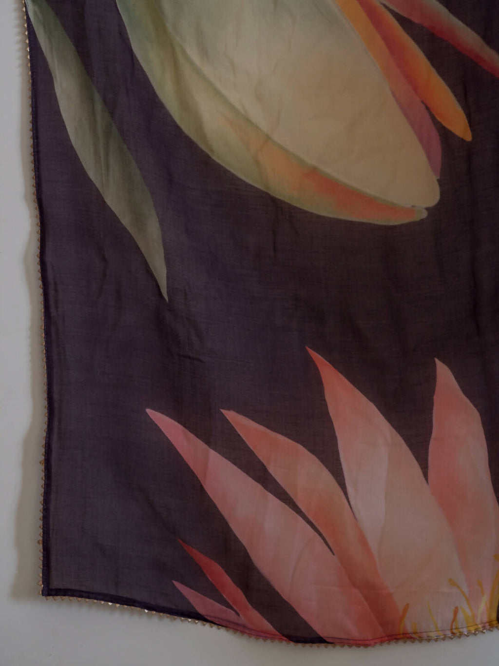 Suta Purple Floral Pure Cotton Saree | Grocsy