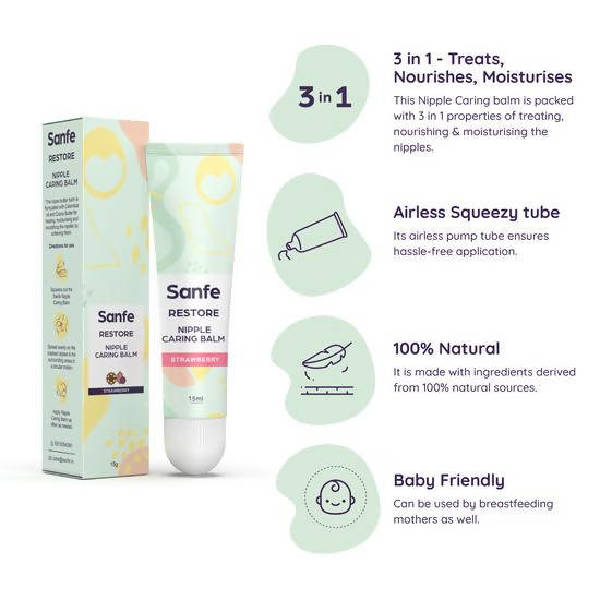 Sanfe Restore Nipple Caring Balm (Strawberry) | Grocsy