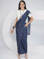 Joban Fashion Off White Cotton Denim Skirt Drape With Top | Grocsy