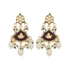 Nuyug 22K Gold Plated Ruby Grace Earrings | Grocsy