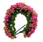 Pink & Gold Pollens Bridal Hair Gajra | Grocsy