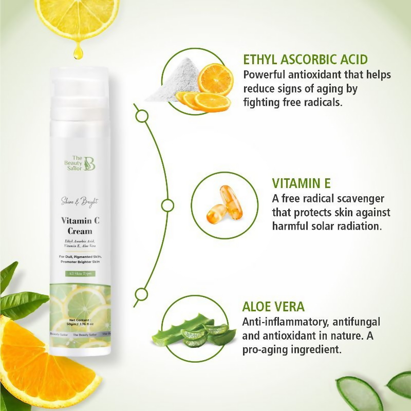 The Beauty Sailor Shine & Bright Vitamin C Cream For All Skin Types | Grocsy