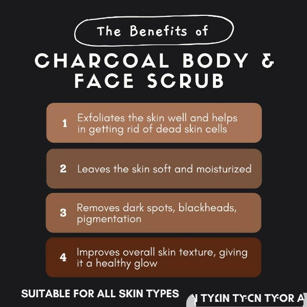 Organicos Charcoal Face & Body Scrub | Grocsy