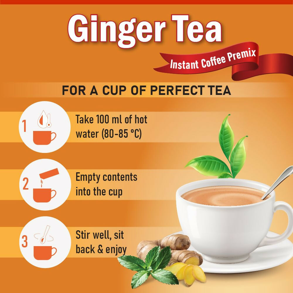 Naivedyam Ginger Instant Tea Premix Powder Sachets | Grocsy