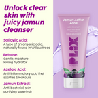 PLIX The Plant Fix Jamun Active Acne Regime With Cleanser, Body Wash & Moisturizer | Grocsy