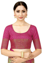 Mimosa Women's Patola Style Art Silk Green Saree | Grocsy