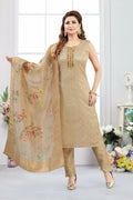 Joban Fashion Jacquard Beige Color Kurta Set | Grocsy