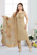 Joban Fashion Jacquard Beige Color Kurta Set | Grocsy