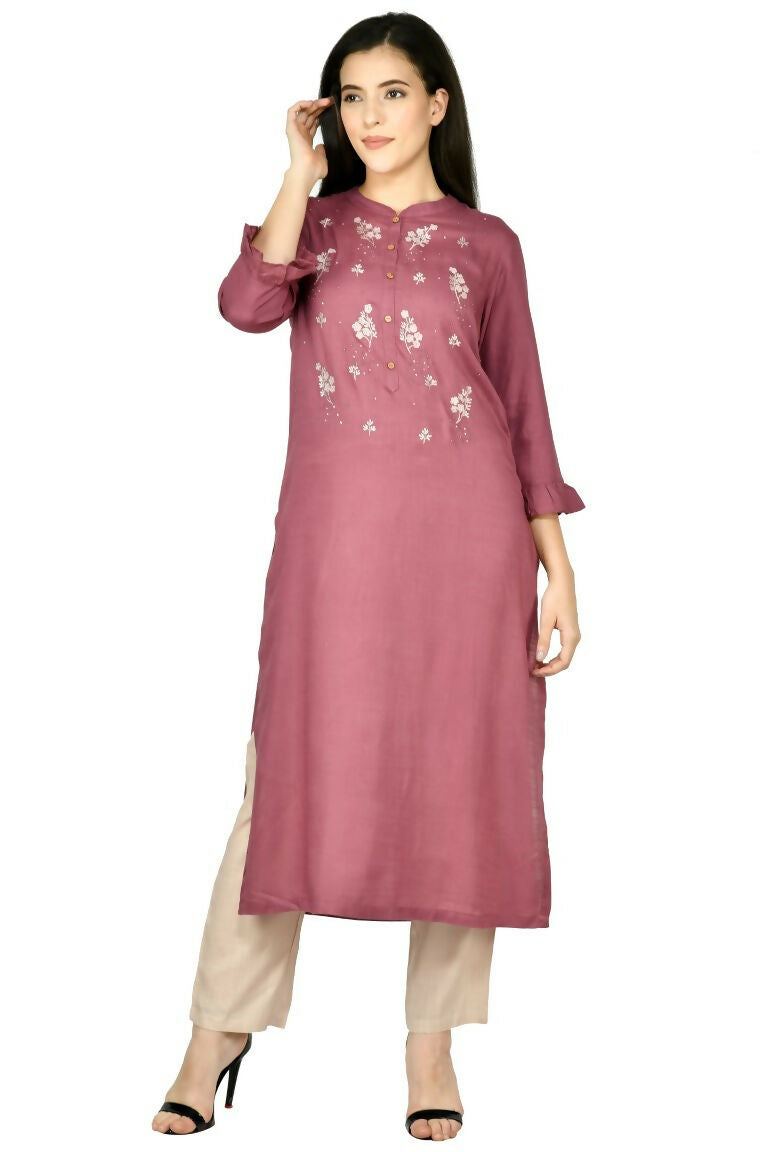 Joban Fashion Wine Cotton Rayon Kurta Set | Grocsy