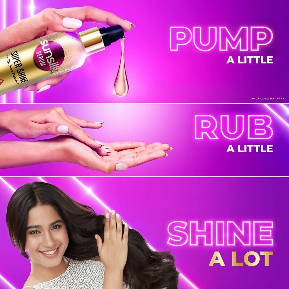 Sunsilk Super Shine Hair Serum For Dry Frizzy Hair, Vitamin E Nourishment, 48 hour frizz free | Grocsy