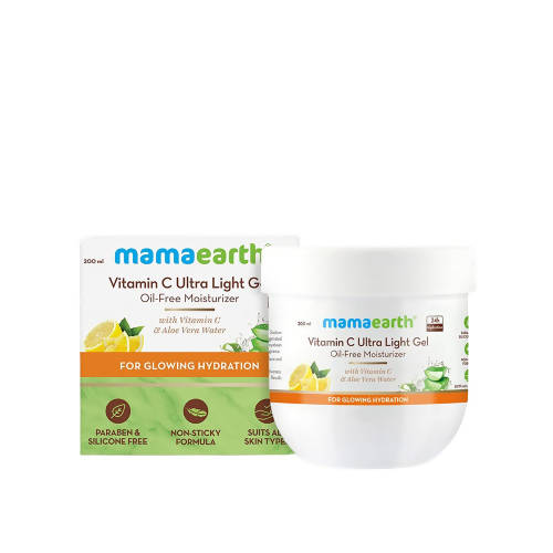 Mamaearth Vitamin C Ultra Light Gel Oil-Free Moisturizer For Glowing Hydration | Grocsy