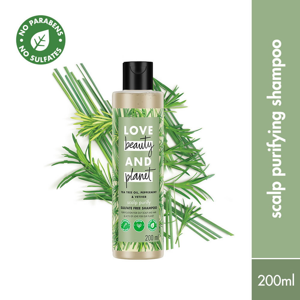 Love Beauty And Planet Tea Tree Peppermint & Vetiver Clarifying Shampoo | Grocsy