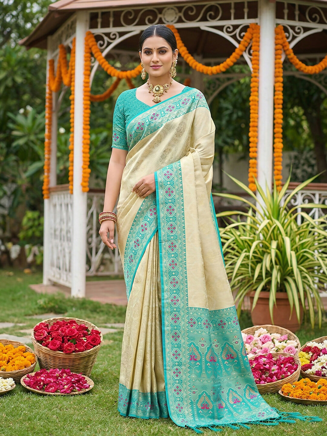 Shree Shyam Fashion Sky Blue Soft Silk Saree | Grocsy