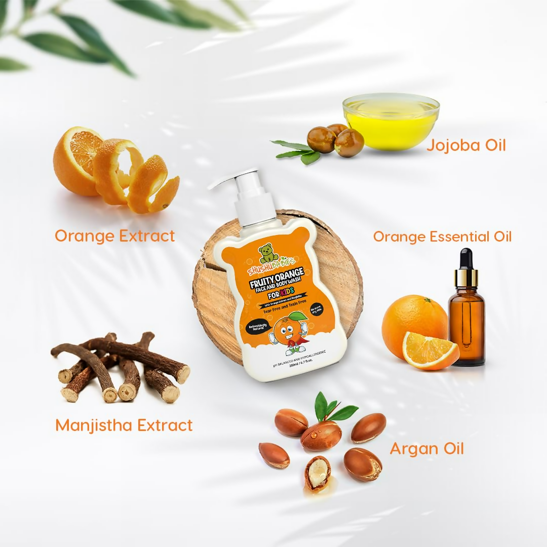 ShuShu Babies Fruity Orange Face and Body Wash (under 4-12 Years) | Grocsy