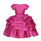Asmaani Baby Girl's Pink Colour Satin A-Line Maxi Full Length Dress (AS-DRESS-22118) | Grocsy