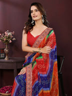 Ai Fashion Multi Georgette Digital Print Party Wear Saree | Grocsy