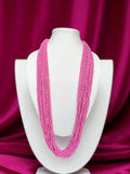 Inhanns Rangsaaz 20-Layer Luxe Long Beaded Only Necklace - Halka Pink | Grocsy