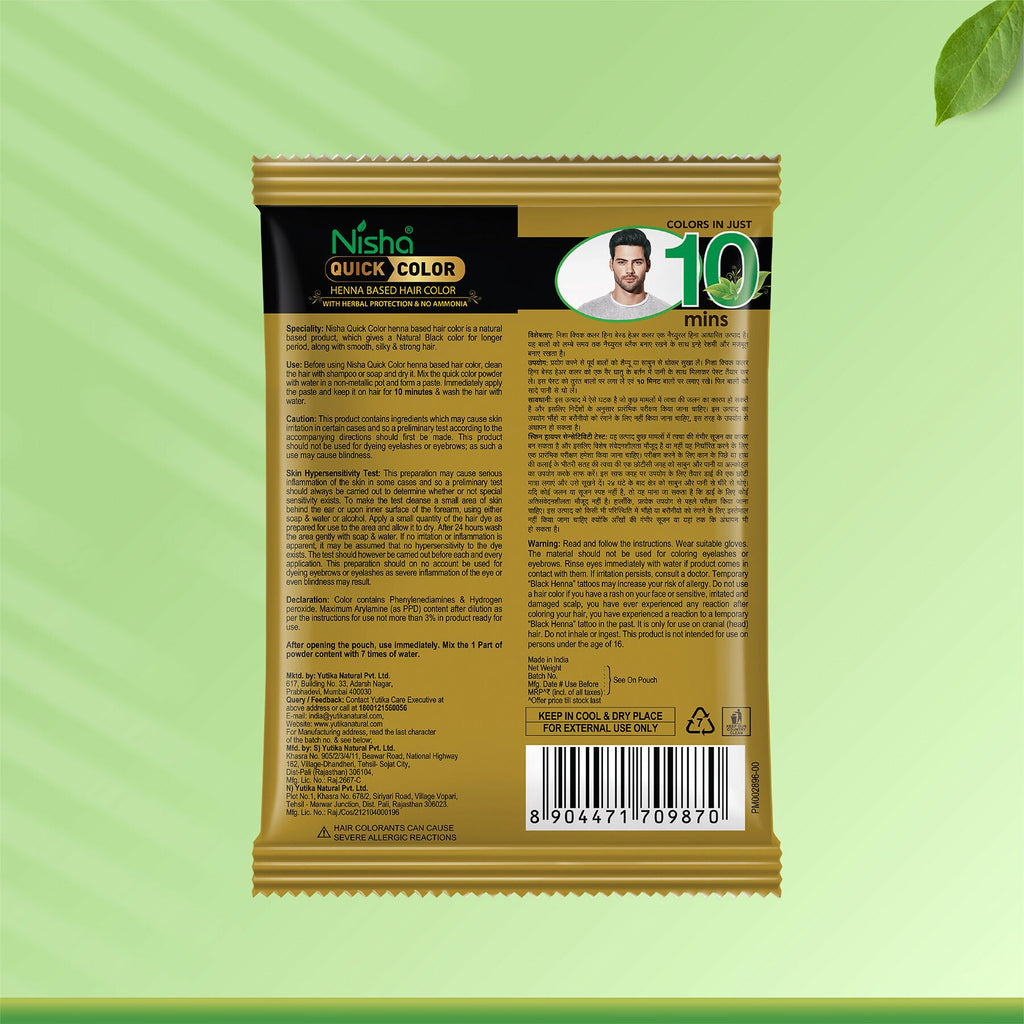 Nisha Quick Color Henna-Based Hair Color-Natural Black | Grocsy