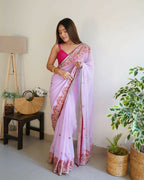 Vamsee Smiti Lavender Georgette Saree | Grocsy