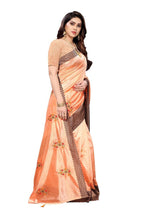 Vamika Orange Crepe Embroidery Saree (Nirali Orange) | Grocsy