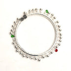 Mominos Fashion Kamal Johar Oxidised Silver Anklets With Muvvas | Grocsy