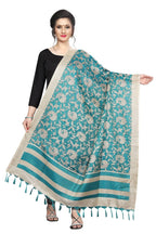 Vamika Rama Green Designed Printed Khadi Bhagalpuri Dupatta | Grocsy
