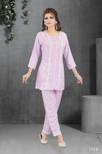 Joban Fashion Heavy Muslin Lylac Color Kurta Set | Grocsy