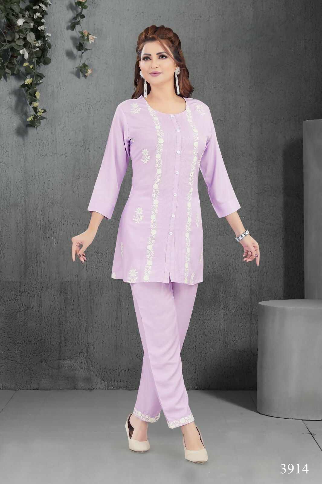 Joban Fashion Heavy Muslin Lylac Color Kurta Set | Grocsy