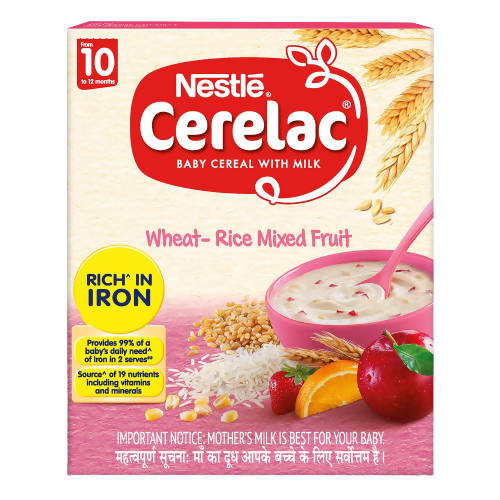 Nestle Cerelac Baby Cereal With Milk Wheat - Rice Mixed Fruit | Grocsy